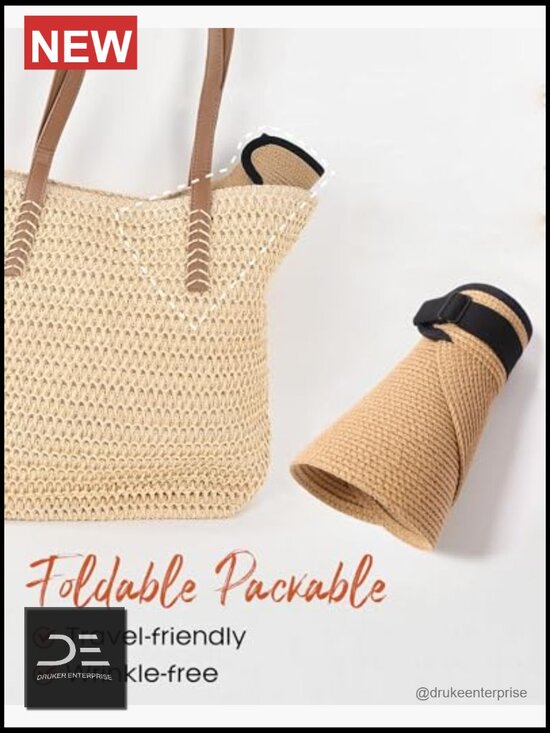 Straw Sun Visor with UPF 80+ Protection, Packable & Adjustable main image 4